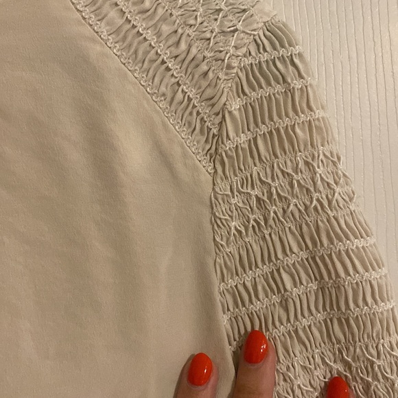 ALC Sidra Long Flare Sleeve Silk Blouse in Cream 6 - Picture 5 of 8